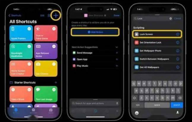 雷波苹果14锁屏维修店分享iPhone14升级iOS16.4后如何创建锁屏快捷方式 